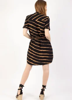 Clearance Coton Du Monde Robe chemise courte JAVA tie and dye noir New Tie&Dye Noir