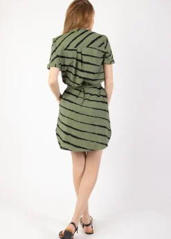 Outlet Coton Du Monde Robe chemise courte JAVA tie and dye kaki New Tie&Dye Kaki