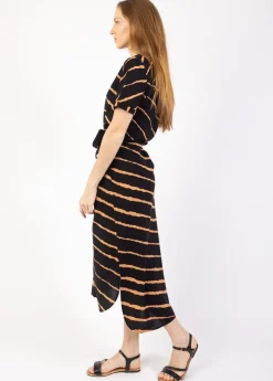 Shop Coton Du Monde Robe chemise high low SHEILA tie and dye noir New Tie&Dye Noir