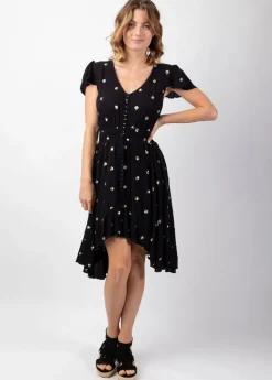 New Coton Du Monde Robe courte à sequins INDIA e Noir