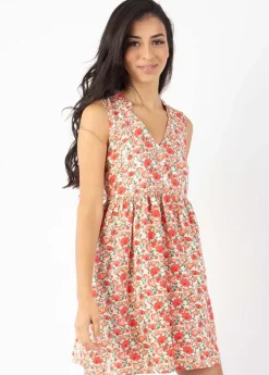 Cheap Coton Du Monde Robe courte babydoll ALEXA imprimé fleuri Coquelicot