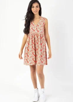 Cheap Coton Du Monde Robe courte babydoll ALEXA imprimé fleuri Coquelicot