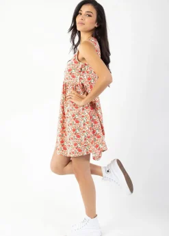 Cheap Coton Du Monde Robe courte babydoll ALEXA imprimé fleuri Coquelicot