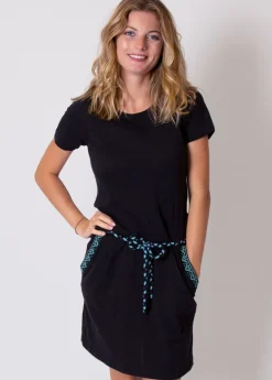 Outlet Coton Du Monde Robe courte casual en coton SIXTINE ethnique e Noir