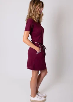 Sale Coton Du Monde Robe courte casual en coton SIXTINE ethnique Grenat