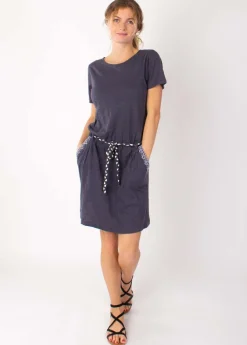 Best Coton Du Monde Robe courte casual en coton SIXTINE ethnique gris bleu Anthracite