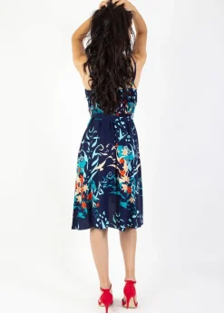 Fashion Coton Du Monde Robe courte chic fines bretelles cache cœur TESSA imprimé japonisant Japan