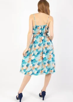 Best Coton Du Monde Robe courte chic fines bretelles cache cœur TESSA exotique vert Exotique Menthe