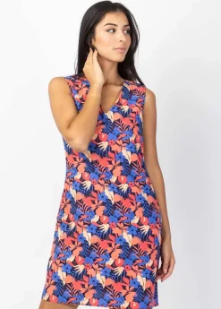 Cheap Coton Du Monde Robe courte DIANA coton sans manches col V imprimé coloré Majorque