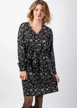 Store Coton Du Monde Robe courte droite manches longues LOINA imprimé ethnique chic Orient