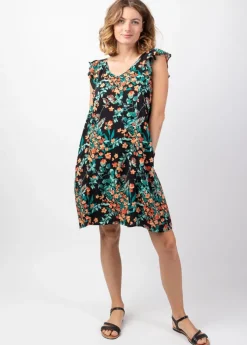 Best Sale Coton Du Monde Robe courte d'été femme  ZOLA motif floral Jaipur