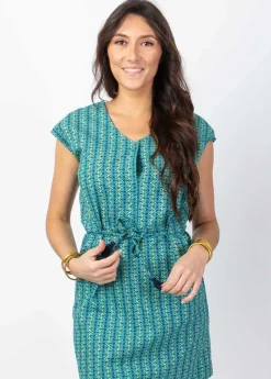 Fashion Coton Du Monde Robe courte EDONA manches courtes imprimé ethnique Alize Opal