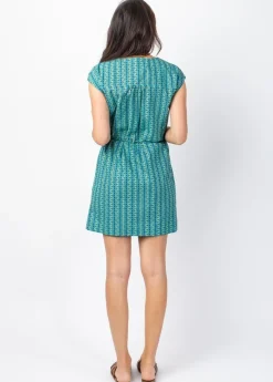 Fashion Coton Du Monde Robe courte EDONA manches courtes imprimé ethnique Alize Opal