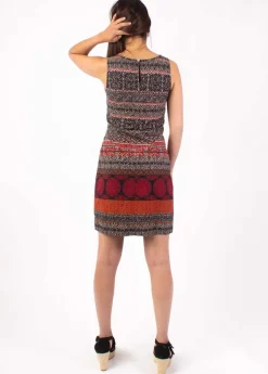 Hot Coton Du Monde Robe courte en coton ADRIANA imprimé ethnique noir 36 Noir