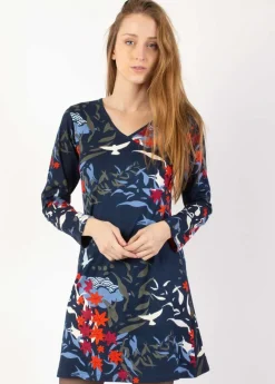 Online Coton Du Monde Robe courte en coton ARYA imprimé végétal Japan Hiver