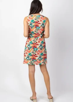 Clearance Coton Du Monde Robe courte en coton MARLA sans manches imprimé végétal Congo