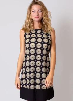 Flash Sale Coton Du Monde Robe courte en coton TATIANA imprimé créole 37 Noir