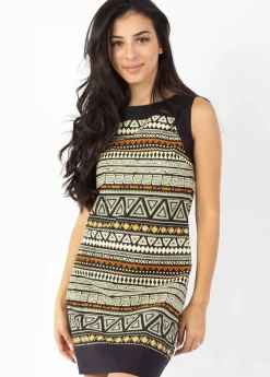 Store Coton Du Monde Robe courte en coton TATIANA imprimé ethnique Tribal