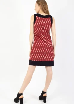 Best Sale Coton Du Monde Robe courte en coton TATIANA imprimé ethnique bordeaux Medina