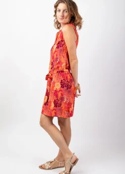 Discount Coton Du Monde Robe courte fleurie femme été JALYA découpe dos original Java