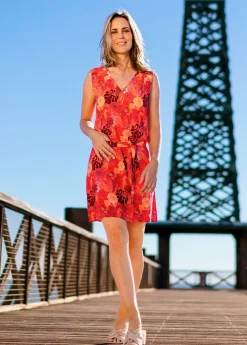 Discount Coton Du Monde Robe courte fleurie femme été JALYA découpe dos original Java