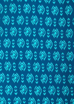 Online Coton Du Monde Robe courte fluide SALMA imprimé ethnique bleu 12 Bleu