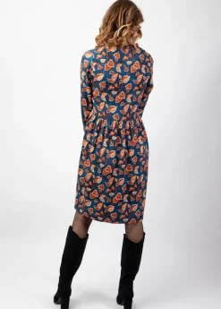 Hot Coton Du Monde Robe courte hiver babydoll AURELIA imprimé feuillage Tylia