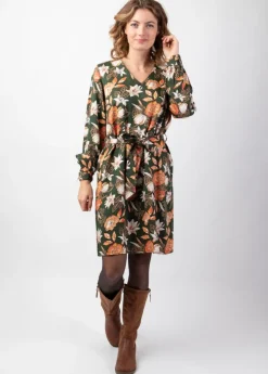 Fashion Coton Du Monde Robe courte hiver droite manches longues LOINA imprimé ethnique chic Arty