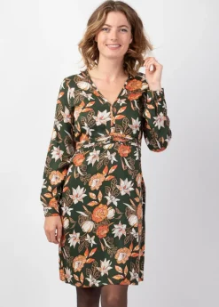 Sale Coton Du Monde Robe courte hiver manches longues en viscose épais HELENA Arty