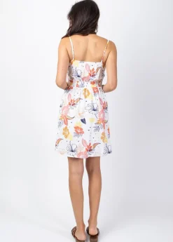 Shop Coton Du Monde Robe courte ILONA à fines bretelles imprimé fleuri Althea