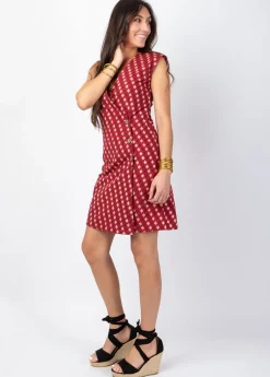 Store Coton Du Monde Robe courte LINDA en coton effet cache cœur imprimé ethnique Medina