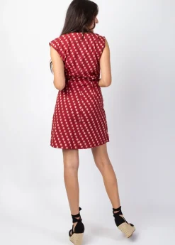 Store Coton Du Monde Robe courte LINDA en coton effet cache cœur imprimé ethnique Medina