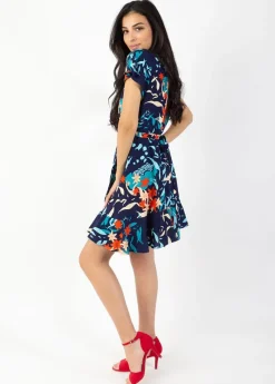 Cheap Coton Du Monde Robe courte MARIKA fluide cache-cœur imprimé japonisant Japan