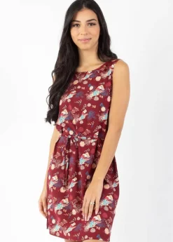 Best Coton Du Monde Robe courte sans manches BIANCA imprimé paon Narcisse