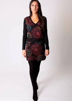 New Coton Du Monde Robe en coton ceinturée ORIZA motif mandalas