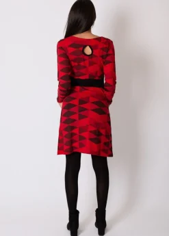 Shop Coton Du Monde Robe en coton ceinturée TALAMANCA Rouge