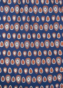 Online Coton Du Monde Robe fluide avec lien ajustable ELVIRA imprimé ethnique marine 29 Marine