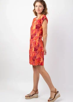 Online Coton Du Monde Robe légère en viscose coton manches courtes ERIKA motif tropical Java