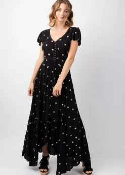 Best Coton Du Monde Robe longue bohème chic SUMATRA e Noir