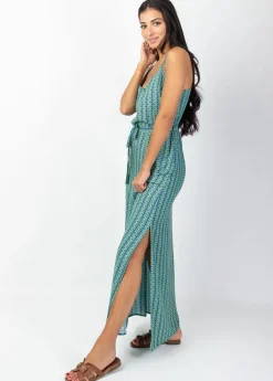 Clearance Coton Du Monde Robe longue ethnique MARISSA imprimé Alize Opal