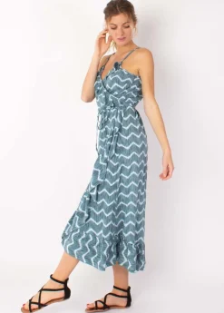 Sale Coton Du Monde Robe longue fines bretelles SACHA tie and dye vert Tie&Dye Vert