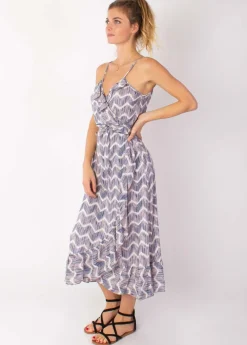 Store Coton Du Monde Robe longue fines bretelles SACHA tie and dye taupe Tie&Dye Taupe