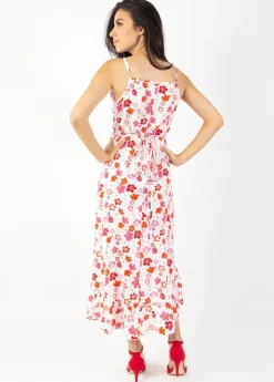 Best Coton Du Monde Robe longue fines bretelles SACHA imprimé fleurs de cerisiers blanc Cherry Blanc