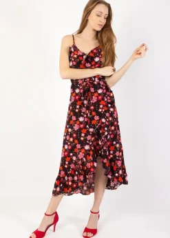 Best Sale Coton Du Monde Robe longue fines bretelles SACHA imprimé fleurs de cerisiers noir Cherry Noir