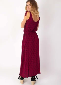 New Coton Du Monde Robe longue fluide LUDMILLA imprimé ethnique prune 12 Prune