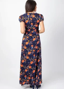 Flash Sale Coton Du Monde Robe longue fluide MARBELLA imprimé fleuri marine Hanami