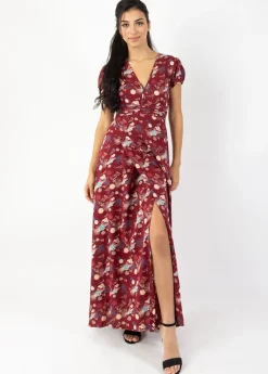 Fashion Coton Du Monde Robe longue fluide MARBELLA imprimé paon Narcisse