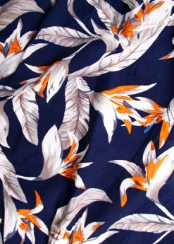 Cheap Coton Du Monde Robe longue SAKURA bohème imprimé fleurs de paradis 14 Marine