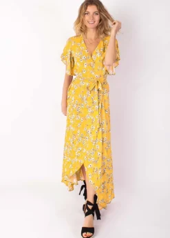 Best Sale Coton Du Monde Robe longue SAKURA bohème imprimé fleuri jaune 8 Jaune