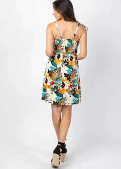 Best Sale Coton Du Monde Robe évasée fines bretelles MOREA imprimé tropical Tiger